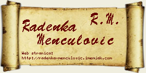 Radenka Menčulović vizit kartica